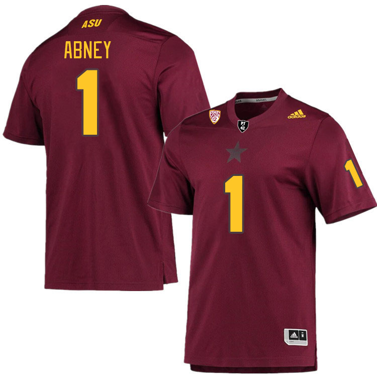 Men #1 Keith Abney Arizona State Sun Devils College Football Jerseys Stitched Sale-Maroon